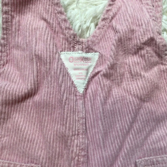 Vintage Vestbak Oshkosh B’gosh Corduroy Overalls Bib Pink Girl 12 Months 80s 90s - Picture 6 of 7